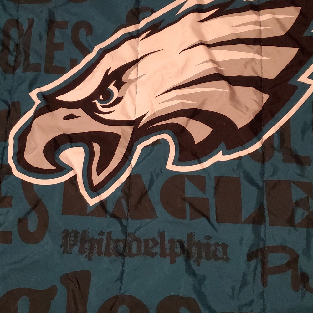 Philadelphia Eagles Teal and Black Blanket